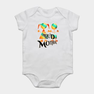 Proud Mother Typographic Bold Colors Baby Bodysuit